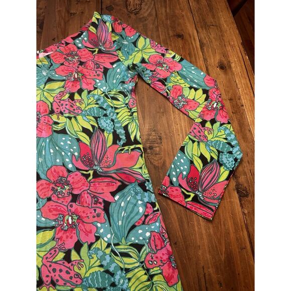 Lilly Pulitzer Whitaker Skip On It Dress Size Medium Frog Resort Coastal Silk - Picture 2 of 12